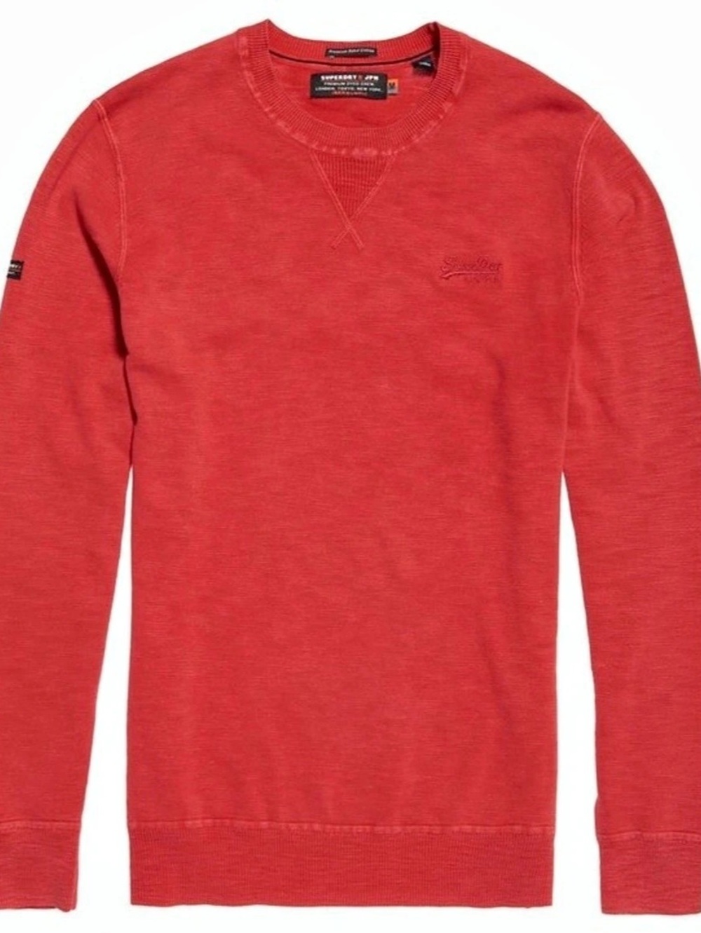 Superdry Premium Dyed Crew Sweater in Admiral Red
